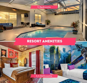 Disney Paradise with 5 Themed Bedrooms and heated Pool and Spa